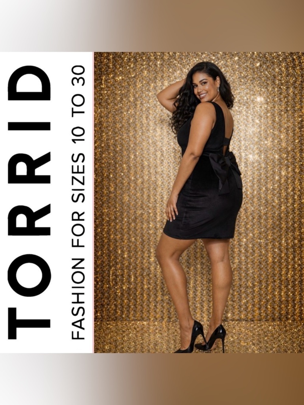 Torrid Retro Deep Black Velvet Bow Back Mini Dress, 2x, NWT!